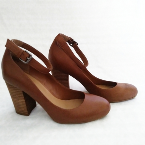 Crow Vintage AUDREY Brown Leather chunky he - Picture 1 of 7